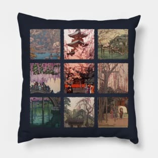 Ukiyo-e Collage: Hiroshi Yoshida Pillow