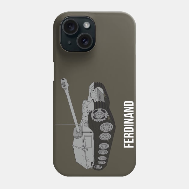 Ferdinand German tank destroyer Phone Case by FAawRay