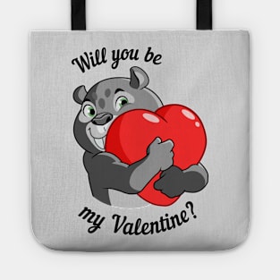 sabertooth tiger holding a heart Tote