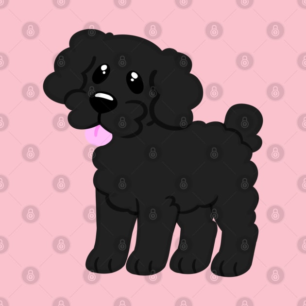 Simple Black Poodle - Pink by leashonlife