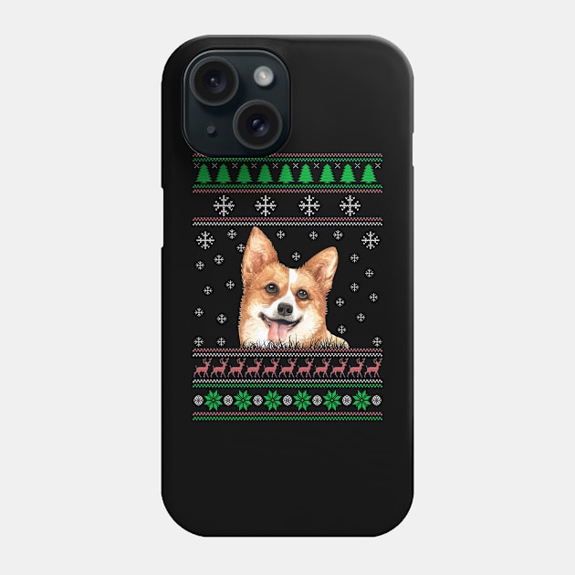 Welsh Corgi Ugly Christmas Sweater Funny Dog Lover Owner Gifts Phone Case by nzbworld