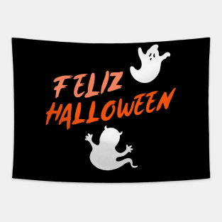 Feliz Halloween (2 ghosts) Tapestry