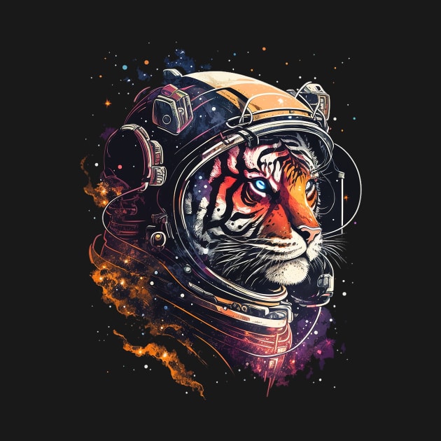 space tiger by a cat cooking