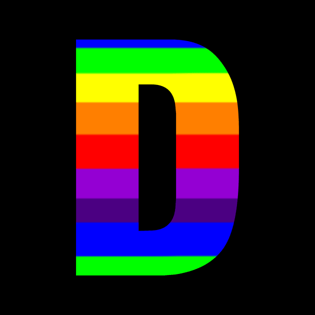 The Letter D in Rainbow Stripes by ArtticArlo