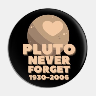 Pluto Never Forget 1930-2006 Pin