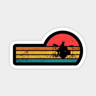 Drummer Retro Style Drum Player Magnet