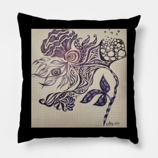 Fantasy Doodle Flower Pillow