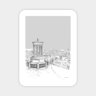 Overlooking Edinburgh (pale grey version) Magnet