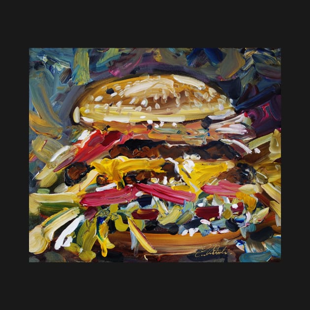 Glamburger Textured painting by artsale