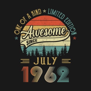 July 1962 Vintage 60 Years Old Retro 60th Birthday T-Shirt