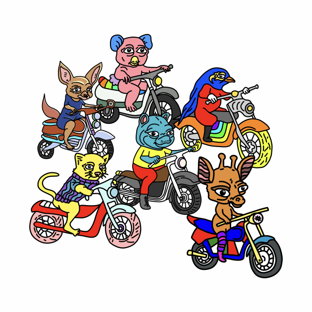 Motorcycle Animals by notsniwart