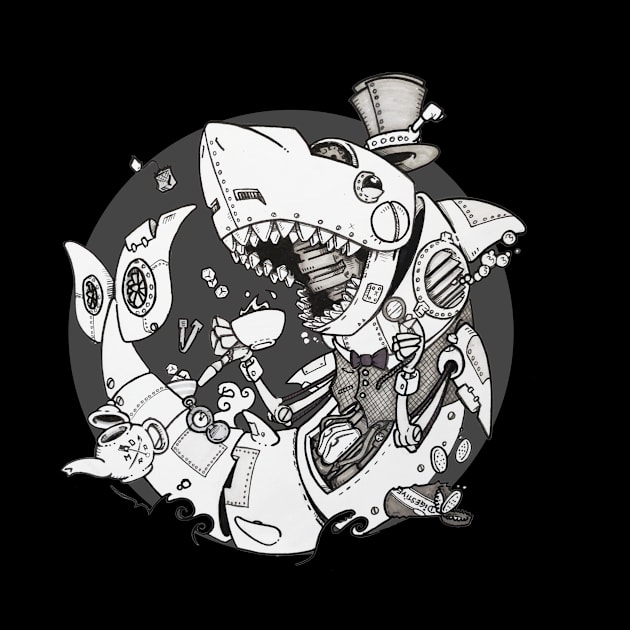 Dapper Steampunk shark by fromthemindof