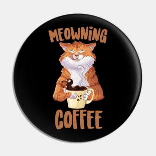 Meowning Coffee Cute Cat Pin