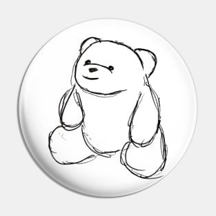 Happy Smiley Bear Sketch Shirt Pin