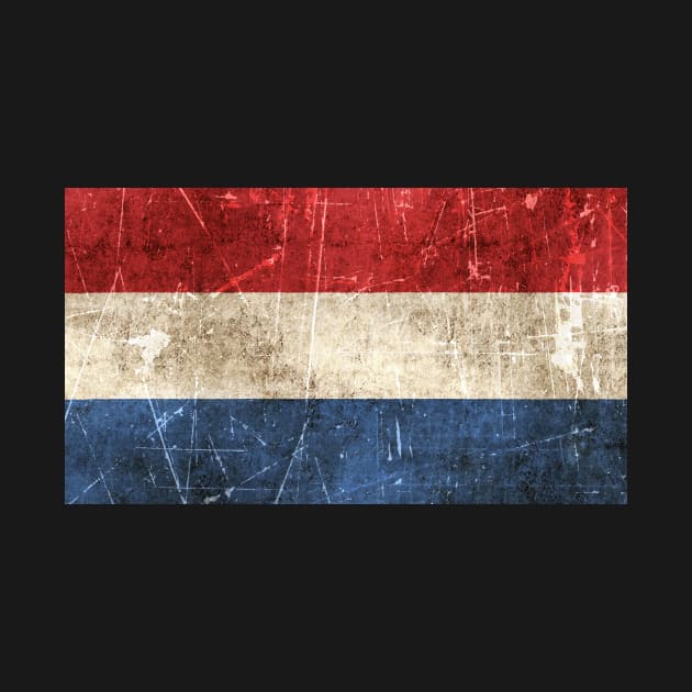 Vintage Aged and Scratched Dutch Flag by jeffbartels