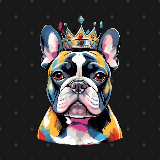 Colorful Crown French Bulldog by CandyApparel