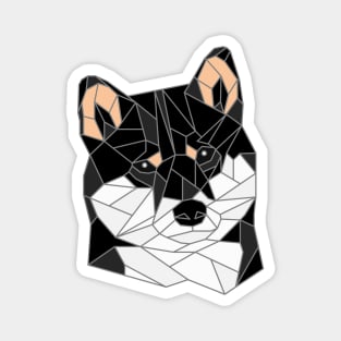 Shiba Inu Black Stained Glass Magnet