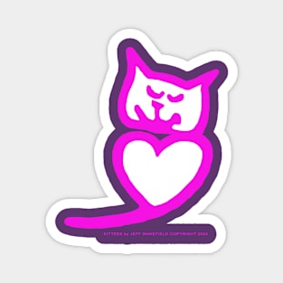 Heart Cat (White Center) Magnet