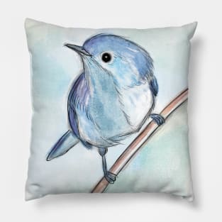 Cute blue bird Pillow