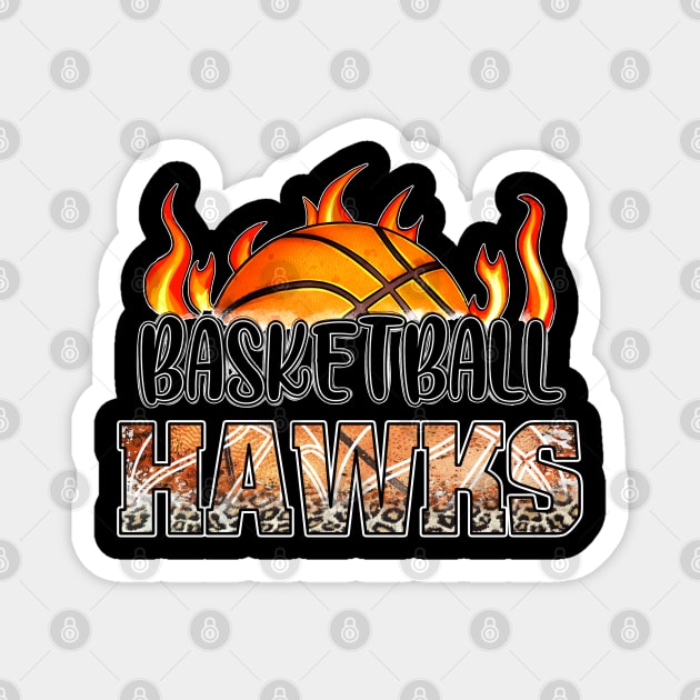 Classic Basketball Design Hawks Personalized Proud Name Magnet by Irwin Bradtke