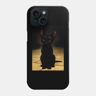 stand black cat Phone Case