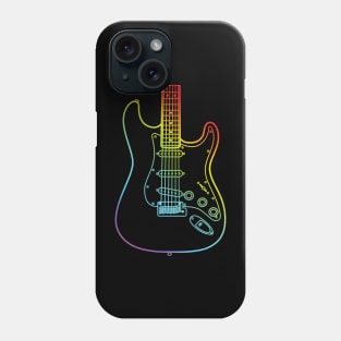 S-Style Electric Guitar Body Colorful Outline Phone Case