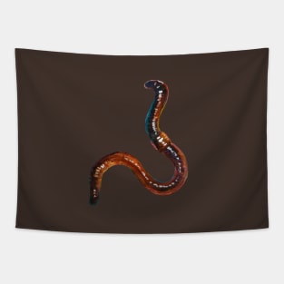 Creepy Cute Earthworm Sticker Tapestry