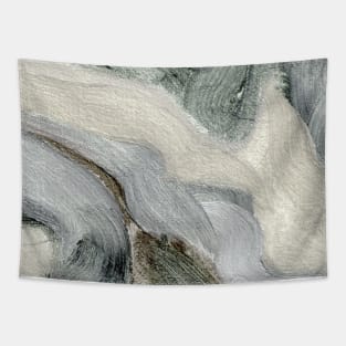 Abstract Oil Painting Linen Greenish Gray 1c8 Tapestry