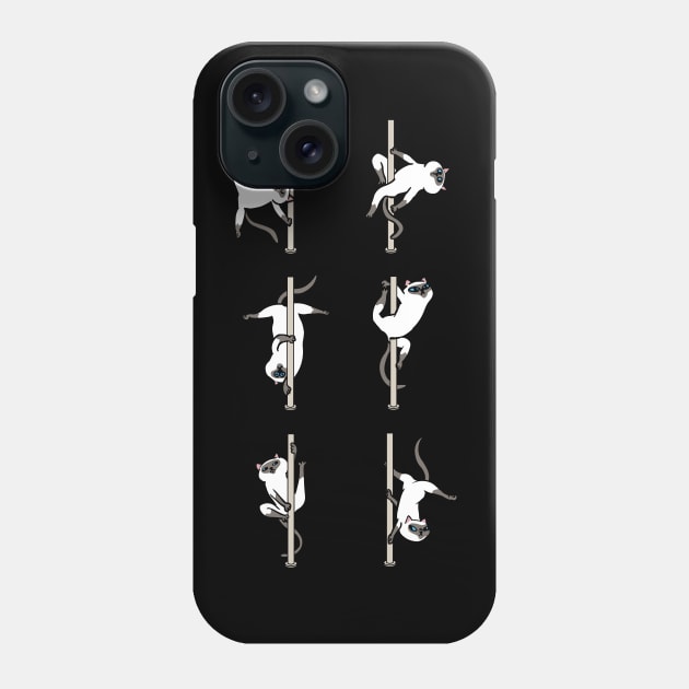 Siamese Cat Pole Dancing Club Phone Case by huebucket