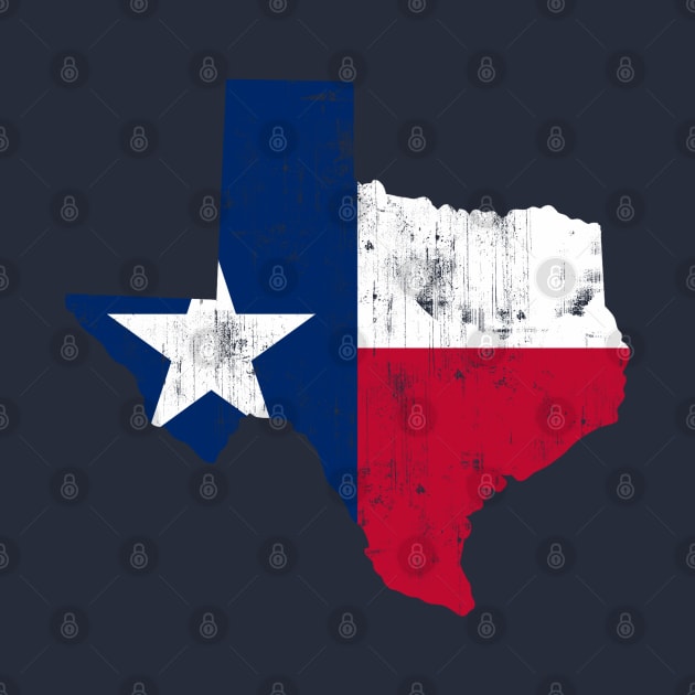 Texas Flag Map Texan Vintage Distressed Fade by E