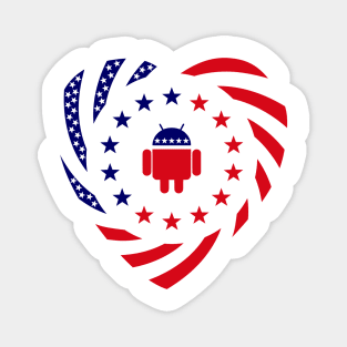 Android Murican Patriot Flag Series (Heart) Magnet