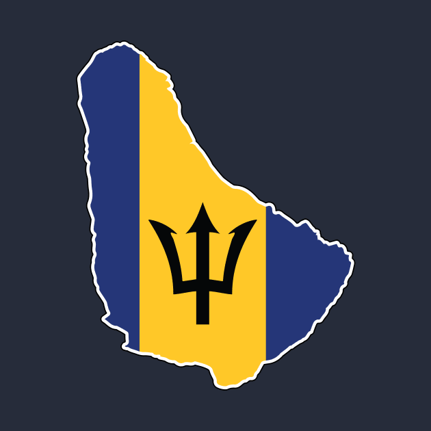 Barbados National Flag and Map by IslandConcepts