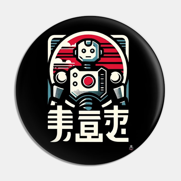 Epic Robot Samurai Tee - Traditional Meets Tech Pin by Robot Tees