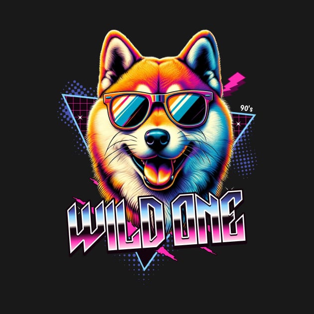 Wild One Shiba Inu Dog by Miami Neon Designs