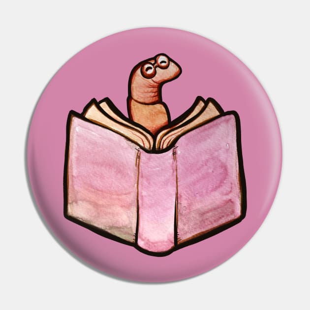 Bookworm Pin by bubbsnugg