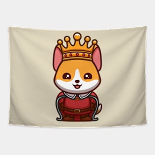 Corgi King Tapestry