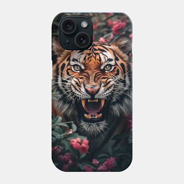 Floral Tiger Roar 2 Phone Case by Shibuz4.art