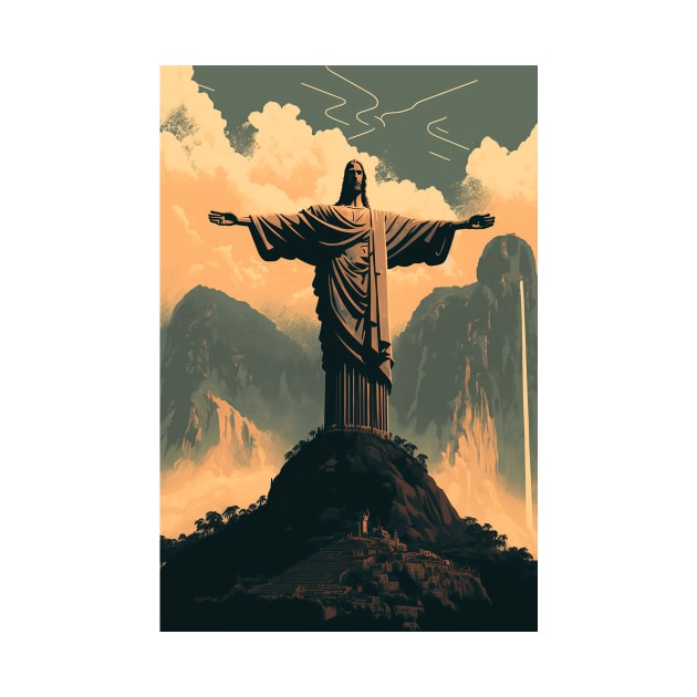 Christ the Redeemer: Stunning Vector Landscape by Abili-Tees