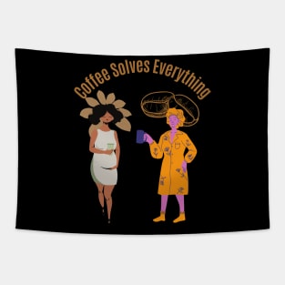 Coffee Solves Everything Tapestry