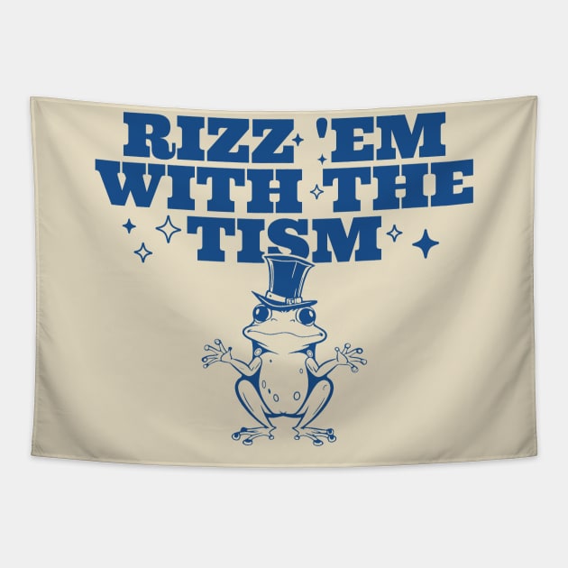 Rizz Em With The Tism Frog Tapestry by kaden.nysti