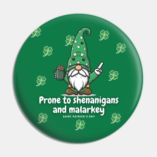 Prone to shenanigans and malarkey Pin