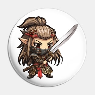 Anime Samurai Elf Chibi 2 Pin