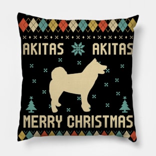 Akitas Merry Christmas Gift For Akitas Dog Lovers Pillow