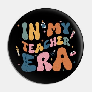 Groovy In My Teacher Era First Day Of School Back To School Pin