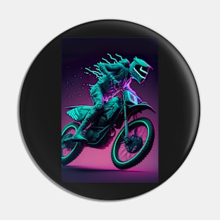 Cyber Future Dirt Bike With Neon Colors Pin