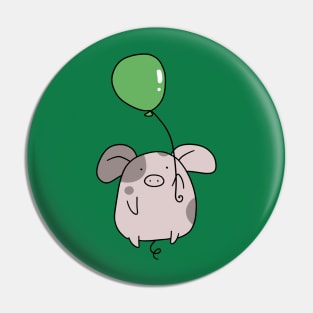 Green Balloon Spotted Pig Pin