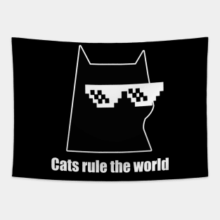 cats rule the world- cool cat Tapestry