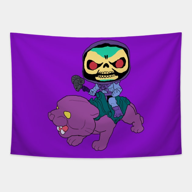 Skeletor riding Panthor Tapestry by BadDrawnStuff