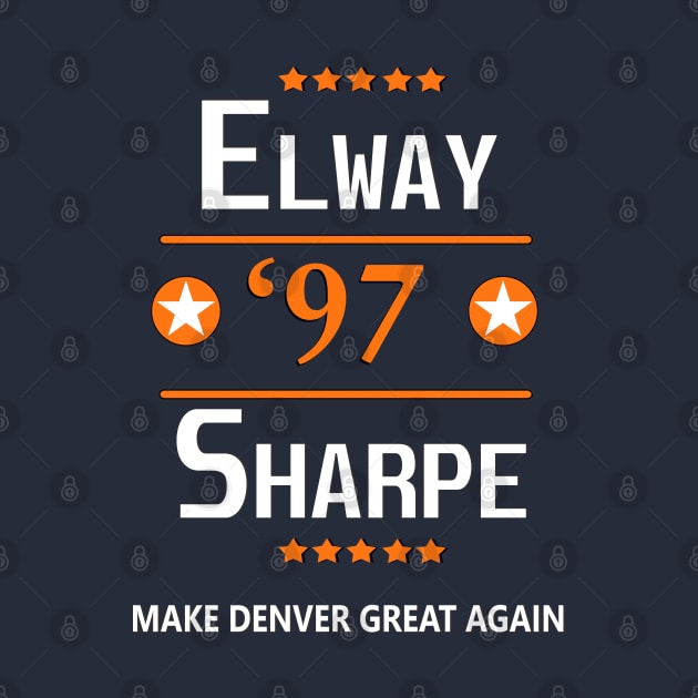 Denver Broncos 1997 NFL Shirt John ELWAY Shannon SHARPE Make Denver Great Again by turfstarfootball