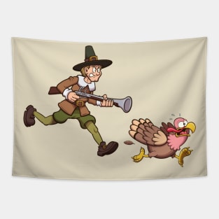 Pilgrim Hunting Turkey Tapestry